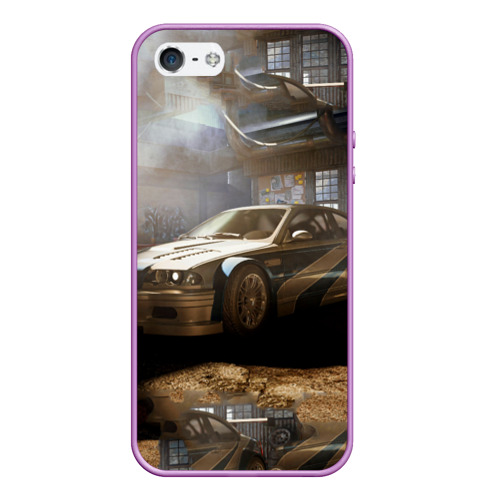 Чехол для iPhone 5/5S матовый Nfs Most Wanted bmw, цвет сиреневый