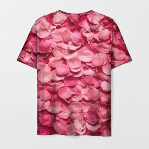 Мужская футболка 3D с принтом Лепестки прекрасных роз, вид сзади #1