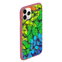 Чехол для iPhone 11 Pro Max матовый Бабочки и радуга - фото 2