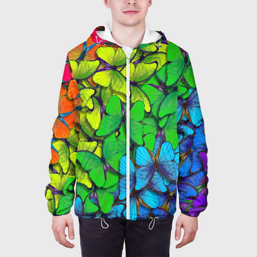 Мужская куртка 3D Бабочки и радуга, цвет 3D печать - фото 4