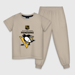 Детская пижама хлопок Питтсбург Пингвинз НХЛ логотип
