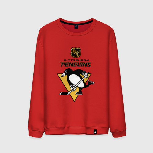 Мужской свитшот хлопок Питтсбург Пингвинз НХЛ логотип, цвет красный