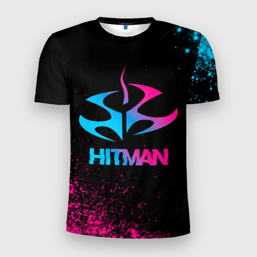 Мужская футболка 3D Slim Hitman - neon gradient, цвет 3D печать