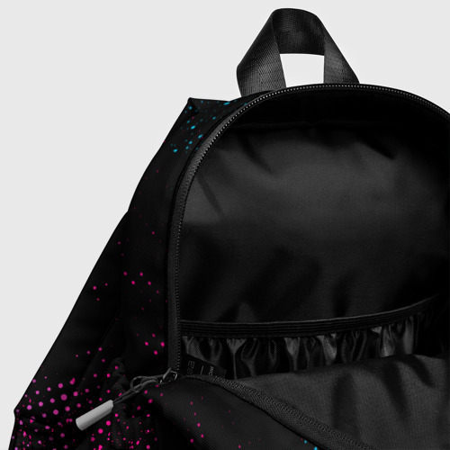 Детский рюкзак 3D с принтом Doom - neon gradient: символ, надпись, фото #4