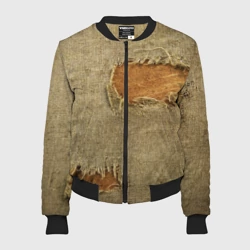 Женский бомбер 3D Старая рваная мешковина
