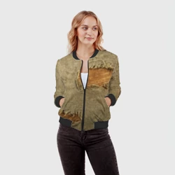 Женский бомбер 3D Старая рваная мешковина - фото 2