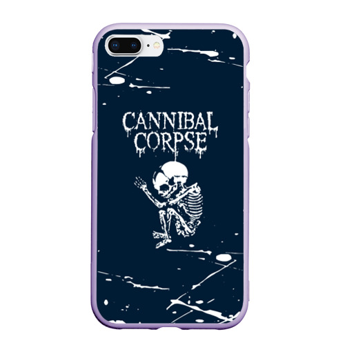 Чехол для iPhone 7Plus/8 Plus матовый Cannibal Corpse - брызги, цвет светло-сиреневый