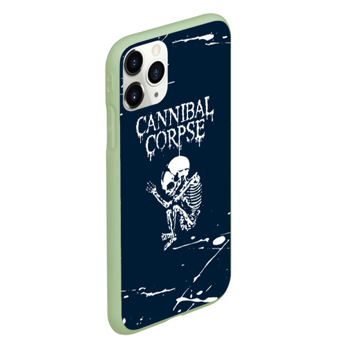 Чехол для iPhone 11 Pro матовый Cannibal Corpse - брызги, цвет салатовый - фото 3