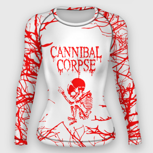 Женский рашгард 3D с принтом Cannibal Corpse ветки, вид спереди #2