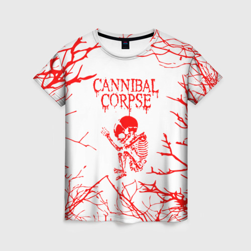 Женская футболка с принтом Cannibal Corpse ветки, вид спереди №1