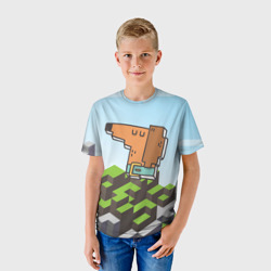 Детская футболка 3D Квадратная картонная собака - фото 2