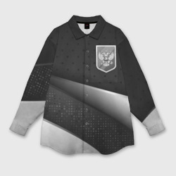 Мужская рубашка oversize 3D Russia   black   white