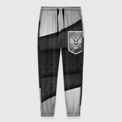 Мужские брюки 3D Черно белый герб России