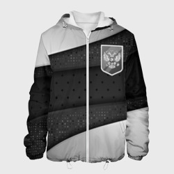 Мужская куртка 3D Черно белый герб России