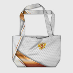 Пляжная сумка 3D Герб РФ с золотой вставкой