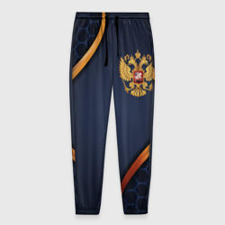 Мужские брюки 3D Blue & gold герб России