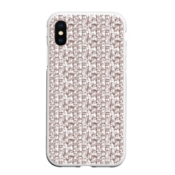 Чехол для iPhone XS Max матовый Лица в квадрате