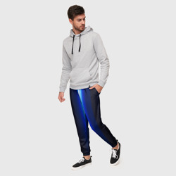 Мужские брюки 3D Неоновое синее свечение - фото 2