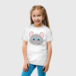 Детская футболка хлопок Серая мышка крупным планом - фото 2