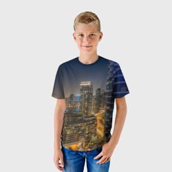 Детская футболка 3D Ночной красочный город - фото 2