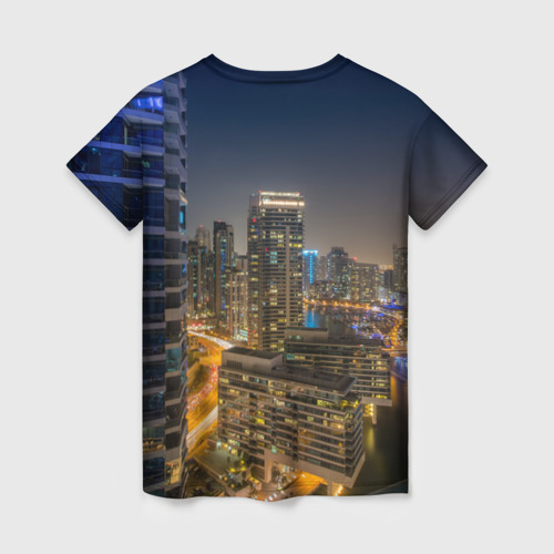 Женская футболка 3D Ночной красочный город, цвет 3D печать - фото 2