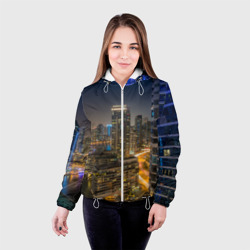 Женская куртка 3D Ночной красочный город - фото 2