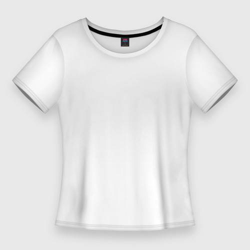 Женская приталенная футболка с принтом Белая 12, вид спереди №1