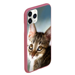 Чехол для iPhone 11 Pro Max матовый Милый полосатый котёнок - фото 2