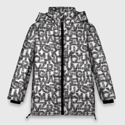 Алфавит гранж паттерн – Зимняя куртка оверсайз с принтом купить
