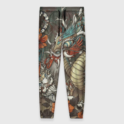 Женские брюки 3D Тигр и дракон мифические