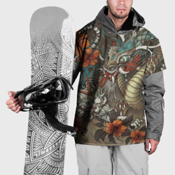 Накидка на куртку 3D Тигр и дракон мифические
