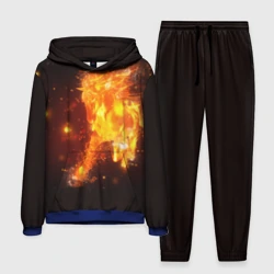 Мужской костюм с толстовкой 3D Огненная лошадь мчит галопом