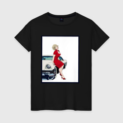 Женская футболка хлопок Автоледи рисунок