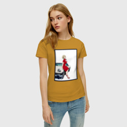 Женская футболка хлопок Автоледи рисунок - фото 2