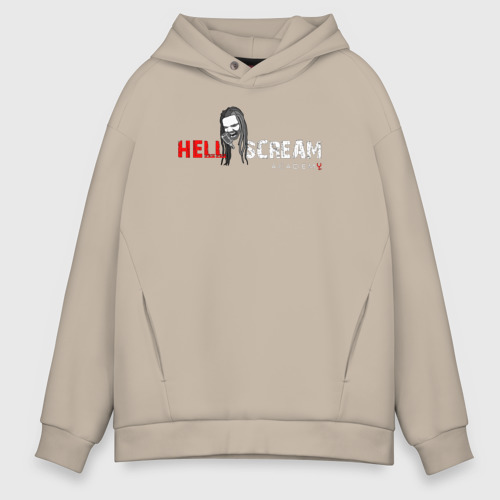 Мужское худи Oversize хлопок Hellscream Academy, цвет миндальный