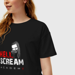 Женская футболка хлопок Oversize Hellscream Academy - фото 2