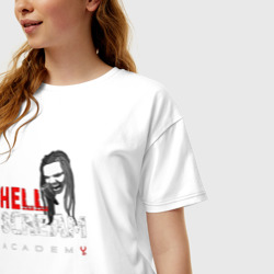 Женская футболка хлопок Oversize Hellscream Academy - фото 2