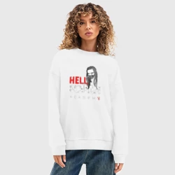 Женский свитшот oversize без начеса хлопок Hellscream Academy - фото 2