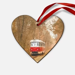 Деревянная игрушка Сердце Одинокий трамвай - Россия