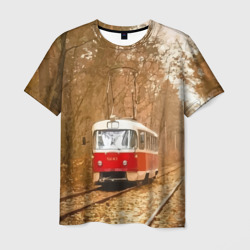 Мужская футболка 3D Одинокий трамвай - Россия
