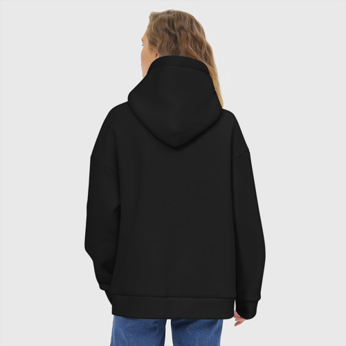 Женское худи Oversize хлопок Bones logo, цвет черный - фото 5