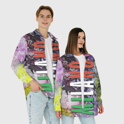 Рубашка с принтом Avant-garde color texture - Milano для любого человека, вид спереди №4. Цвет основы: белый