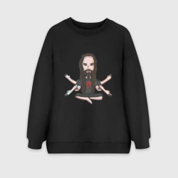 Женский свитшот oversize без начеса хлопок Leos мыслитель