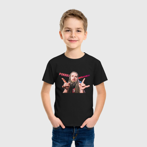 Детская футболка хлопок Leos роккк миталлика, цвет черный - фото 3