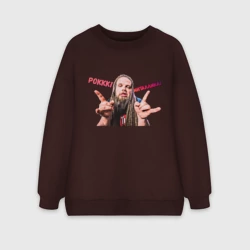 Женский свитшот oversize без начеса хлопок Leos роккк миталлика