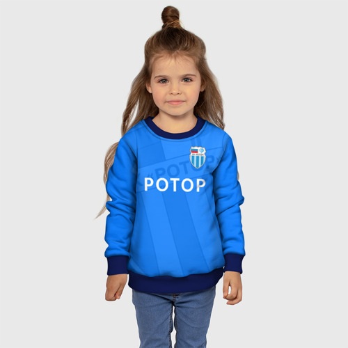 Детский свитшот 3D с принтом ФК Ротор - Волгоград - Большой логотип, фото #4