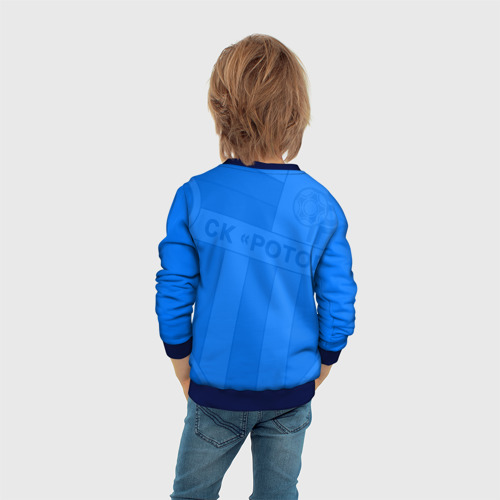 Детский свитшот 3D с принтом ФК Ротор - Волгоград - Большой логотип, вид сзади #2