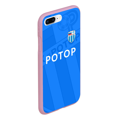 Чехол для iPhone 7Plus/8 Plus матовый с принтом ФК Ротор - Волгоград - Большой логотип, вид сбоку #3