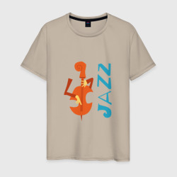 Джаз - Контрабас – Мужская футболка хлопок с принтом купить со скидкой в -20%