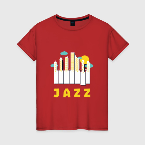 Женская футболка хлопок Jazz City, цвет красный